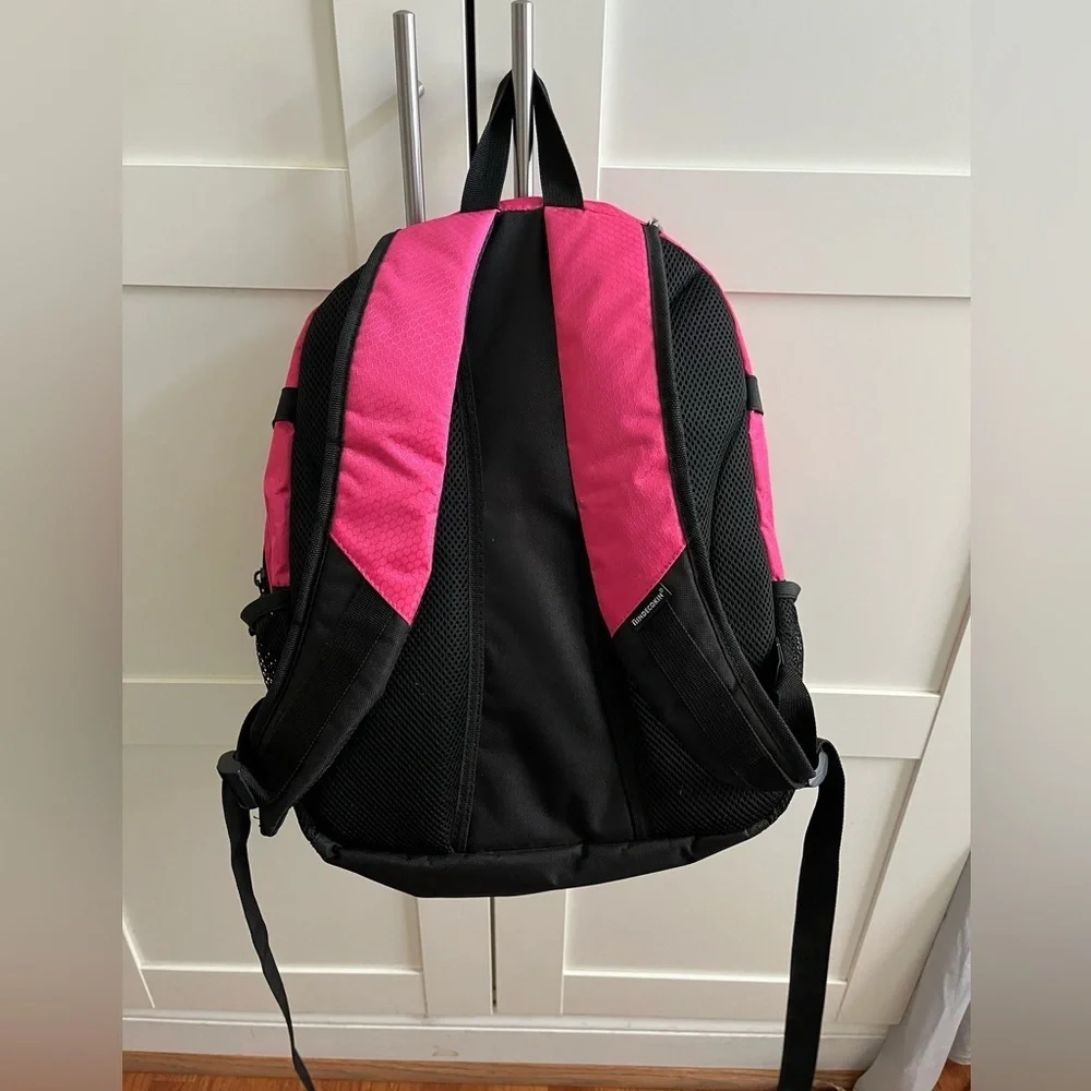 Girls soccer backpack, pink/black